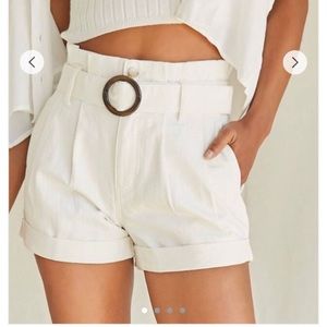 ivory paper bag shorts